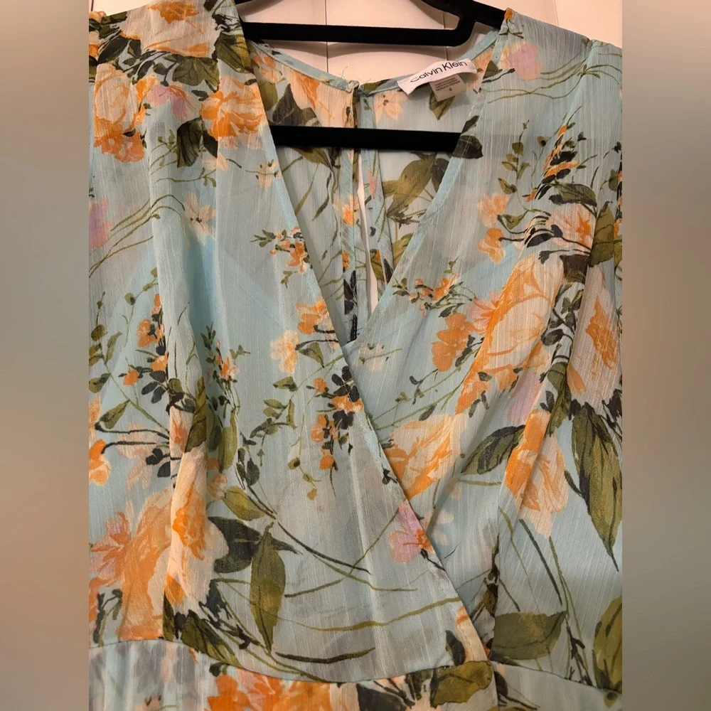 New CALVIN KLEIN Balloon-Sleeve Dress - Picture 8 of 10